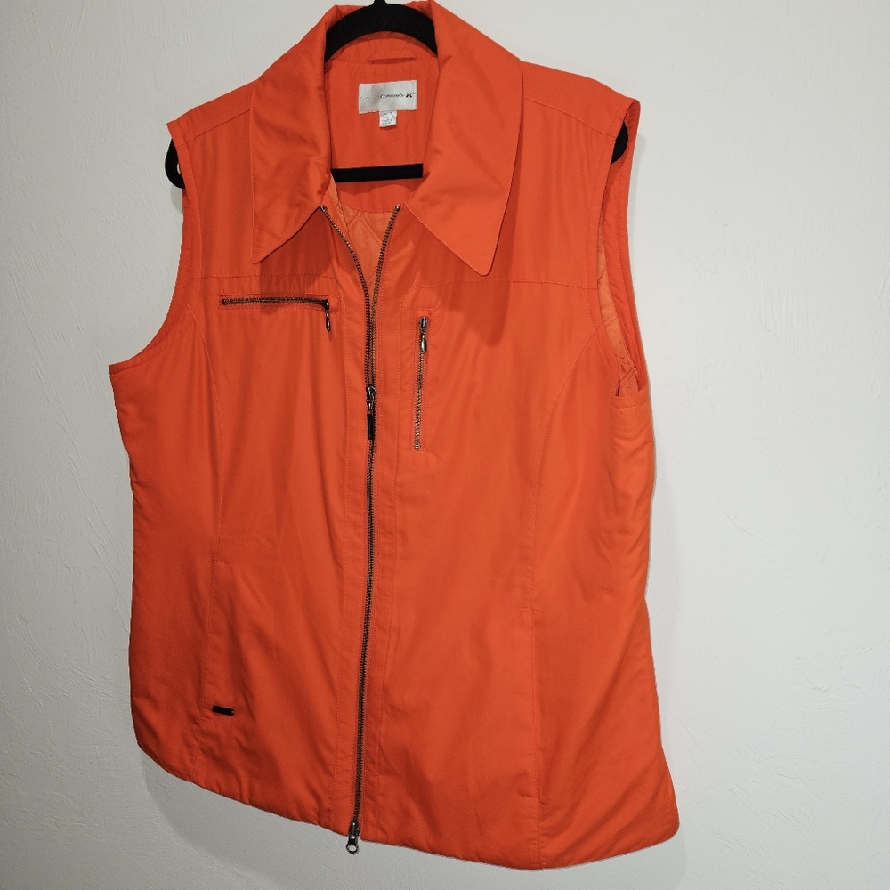 Cutter & Buck Orange Vest Sleeveless Jacket Full Zip-Up Women's XL Extra Large - Picture 7 of 14